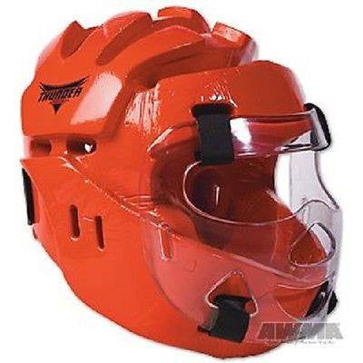 martial arts protective gear Proforce thunder full headgear w/ face shield - red