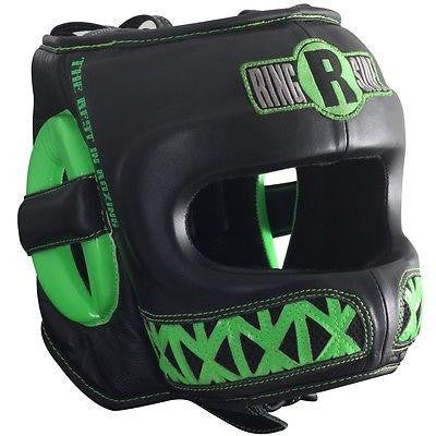 Ringside Boxing Youth Face Saver MMA Sparring Headgear - Black / Lime Green - Sedroc Sports