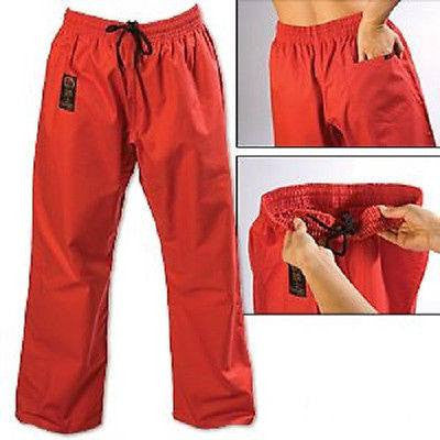 ProForce Gladiator 8 oz. Combat Karate Uniform Gi Pants Child Youth Adult - Red - Sedroc Sports