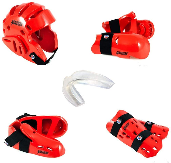 ProForce Lightning Sparring Headgear - Medium Silver With Full Head Protection