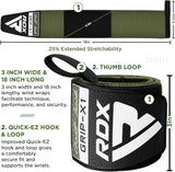 RDX W3 IPL USPA Approved Powerlifting Wrist Support Wraps with Thumb Loops OEKO-TEX Standard 100 certified