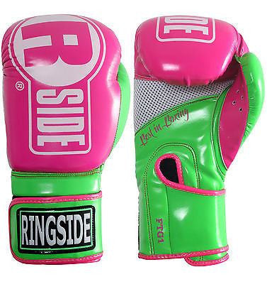 Ringside Apex Womans Boxing Gloves Kickboxing Muay Thai Fitness Bag Gloves Pink - Sedroc Sports