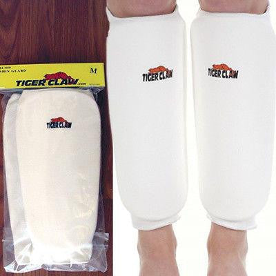 Tiger Claw White Cloth Sparring Shin Guards - Sedroc Sports