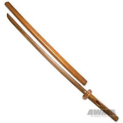 Hardwood Bokken Sword with Wooden Scabbard Daito Kendo Aikido Training Practice - Sedroc Sports