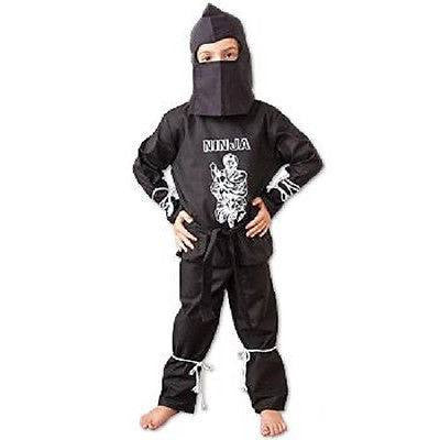 Youth Kids Ninja Warrior Costume Jacket, Pants & Hood Child Halloween Outfit Gi - Sedroc Sports