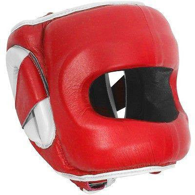 Ringside Deluxe Face Saver Boxing Headgear - Red / White - Sedroc Sports