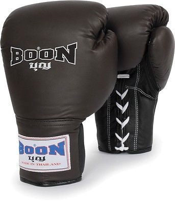 Boon Sports Leather Lace Muay Thai Training Gloves - Sedroc Sports