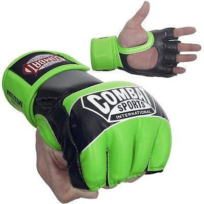 Combat Sports Pro Style MMA Training Competition Gloves - Neon Green - Sedroc Sports