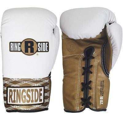 Ringside Boxing Ultimate Pro Fight Gloves - White / Brown - Sedroc Sports