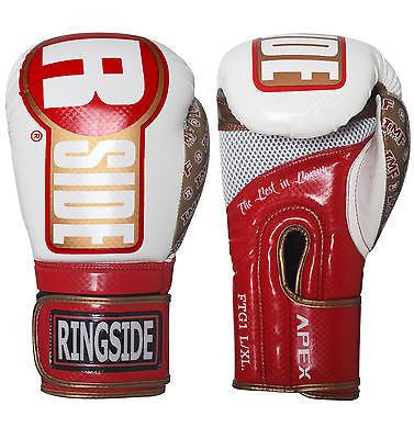 Ringside Boxing Apex Fitness Bag Gloves - White / Red / Gold - Sedroc Sports