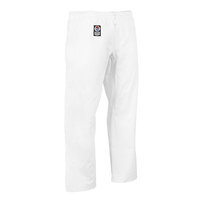 ProForce Gladiator 8 oz. Combat Karate Pants with Back Pocket - White - Sedroc Sports