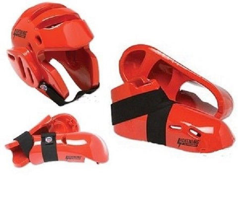 Lightning Red Karate Taekwondo Sparring Gear Set Package Deal Child and Adult - Sedroc Sports