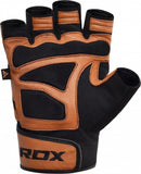 RDX S12 Weightlifting Gym Gloves - Tan - Sedroc Sports