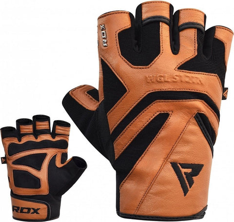 RDX S12 Weightlifting Gym Gloves - Tan - Sedroc Sports