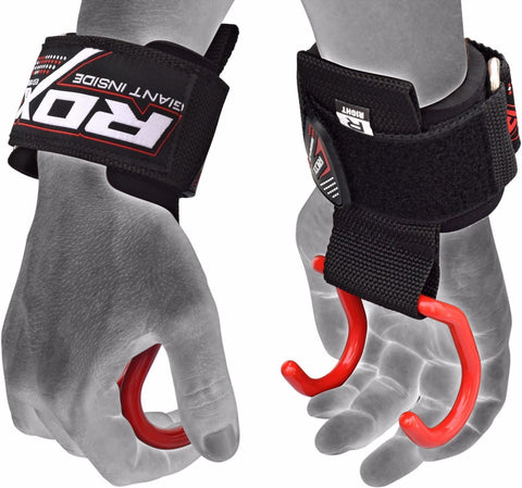 RDX Weightlifting Anchor Gym Hook Straps - Red - Sedroc Sports