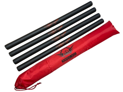 Martial Arts Armory Red Dragon Foam Padded Escrima Sticks with Carry Bag Case - 4 Pack