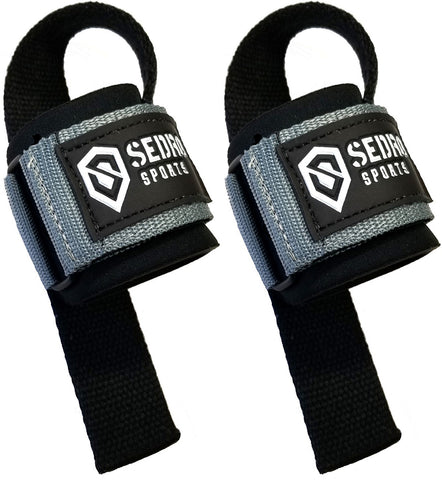 Sedroc Weight Lifting Bar Straps With Wrist Support Wraps (Pair) - Gray - Sedroc Sports