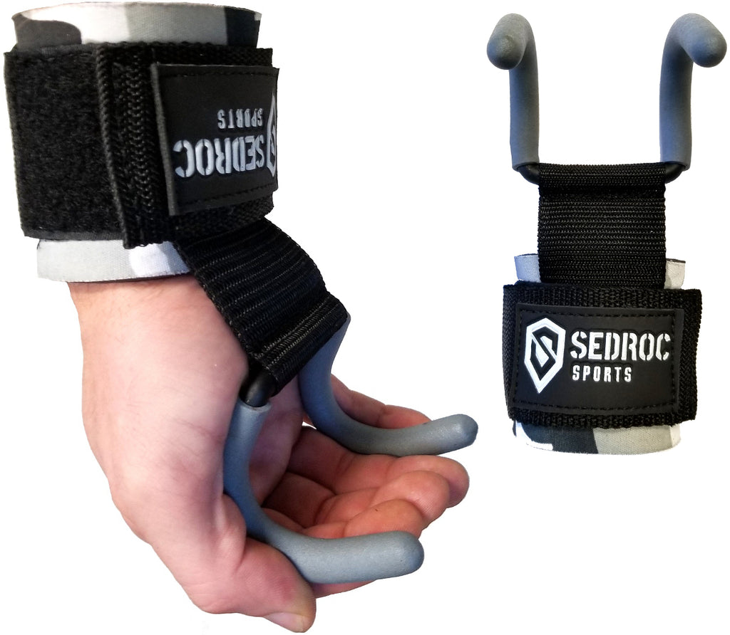 Sedroc Sports Weight Lifting Wrist Straps with Hooks - Camo