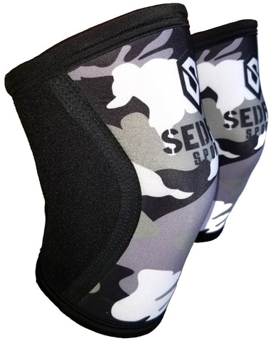 Sedroc Sports Weight Lifting Knee Compression Sleeves - Gray Camo - Sedroc Sports